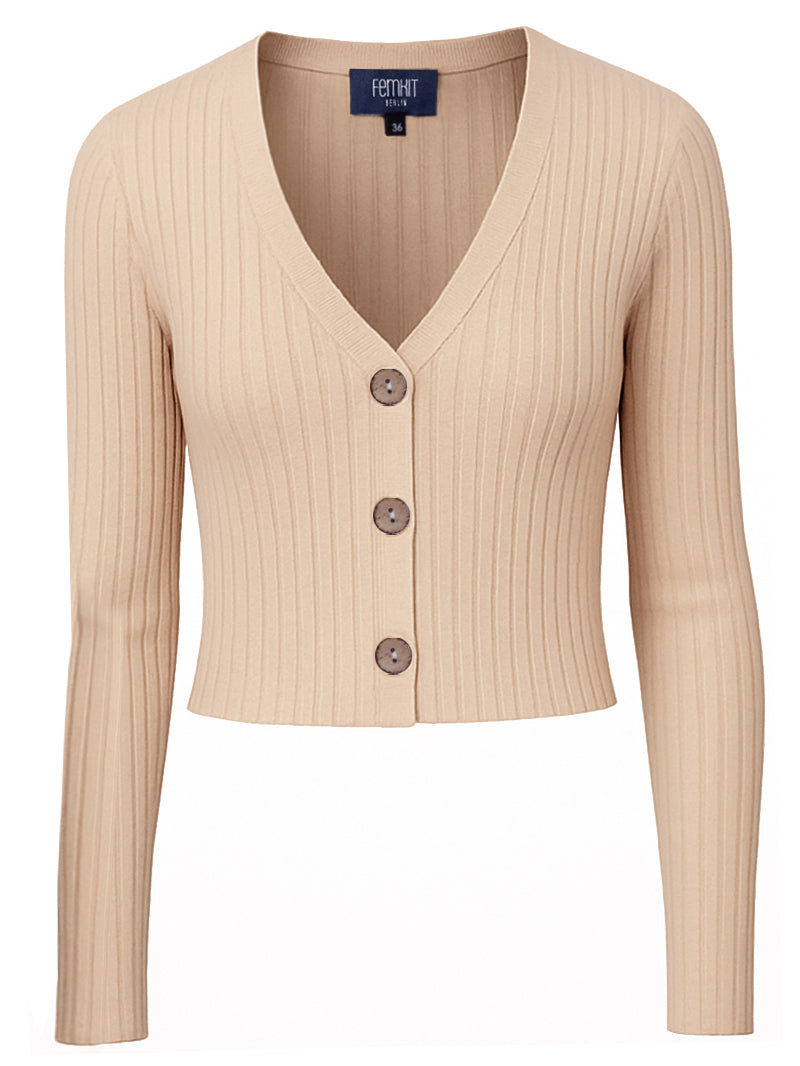 FEMKIT Ribbed Crop Cardigan