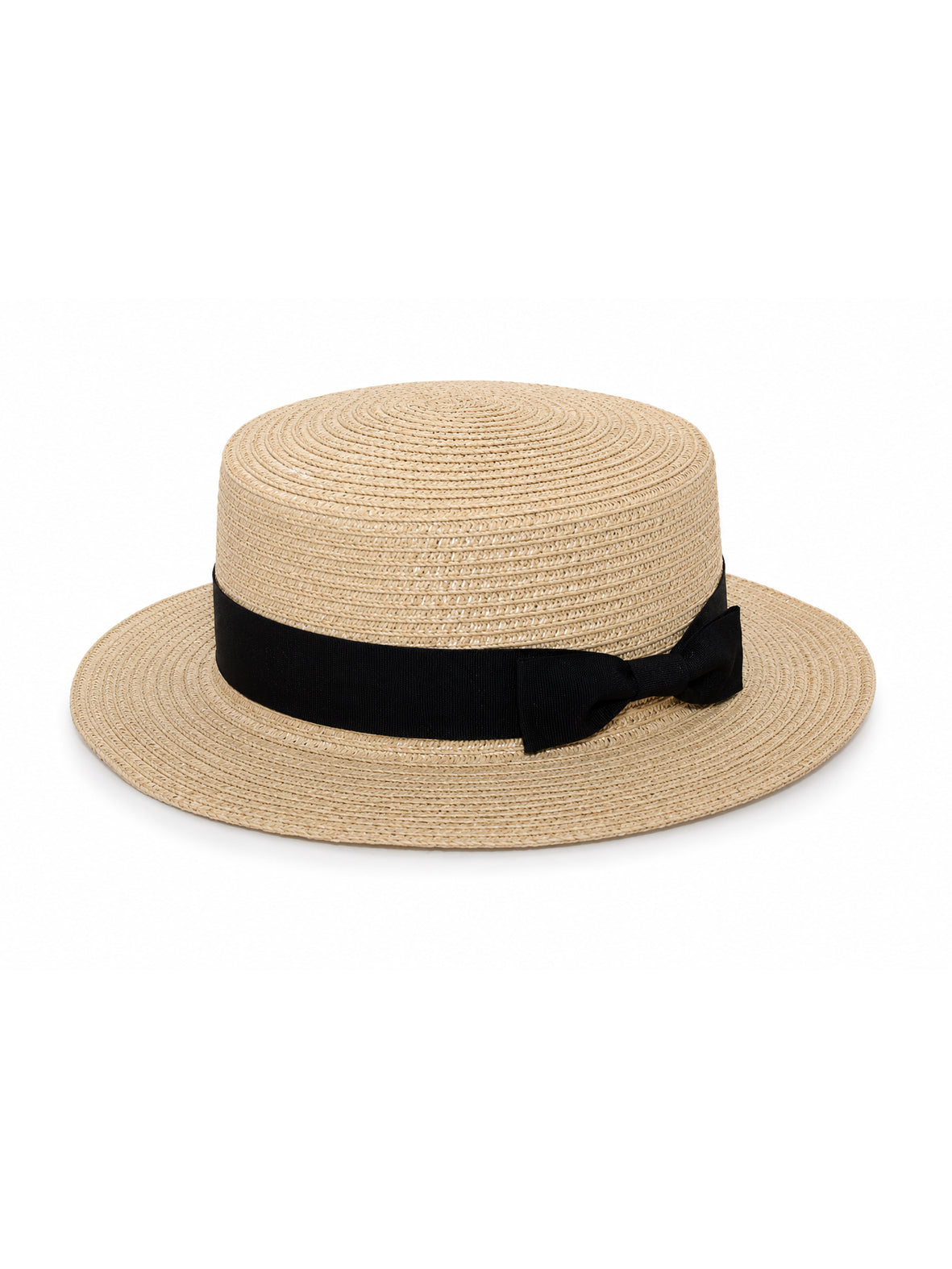Boater hat with bow