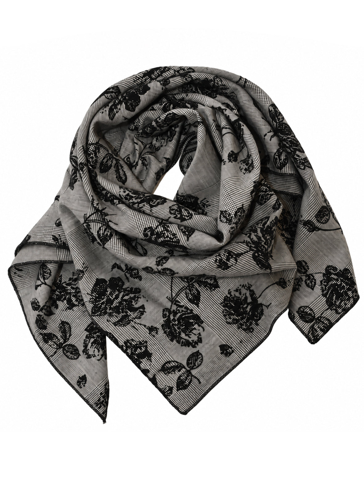 Neck scarf with rose print